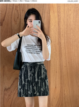 レタリングコットン半袖Tシャツ (2color) (6613794160758)
