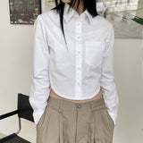 [MADE] Sini ベーシック クロップ ローリング シャツ/Sini Basic Crop Rolling Shirt