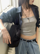 Contw Vintage Linen Boxy Check Shirt