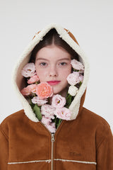 ウィティーバニーフーディームートンジャケット／WITTY BUNNY HOODIE MUSTANG [ORANGE]