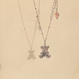 Heart Bear necklace - Silver