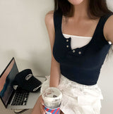 [Bellide made] Get-Up Snap Button Sleeveless