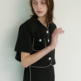  LINE BUTTON JACKET, BLACK