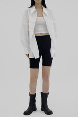 Zip-up lettering shirt (2color)