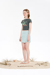 チェリーテリーラップスカート / CHERRY TERRY WRAP SKIRT [MINT]
