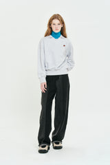 CHERRY OPEN COLLAR SWEATSHIRT [MELANGE GRAY]