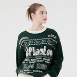 ドゥードゥルチェリーピクセルグラフィックニット／DOODLE CHERRY PIXEL GRAPHIC KNIT [DARK GREEN]