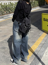 ビンテージワイドフェーディングデニムパンツ / vintage medium-blue wide fading denim pants