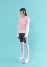レイヤードパフトップ_ピンク
