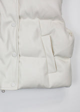 クロップレザーパッデッドベスト/Crop Leather Padded Vest (2color)