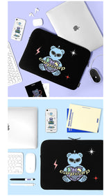 SPACE NIGHT BEAR-BLACK(13INCH NOTEBOOK POUCH) (6615488659574)
