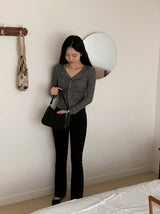 Slim Fit Shirring Ribbed Knit Cardigan (3color)