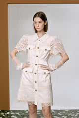 Lace shirt dress