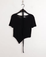 ティルダスカーフシースルー斜めクロップ半袖Tシャツセット / 【SET】Tilda Scarf See-Through Diagonal Crop Short Sleeve T-Shirt Set