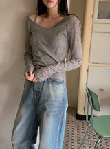 SD Washed Denim Wide Pants