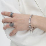 LITTLE CROS HALF CUBIC&CHANIN BRACELET (6585492602998)