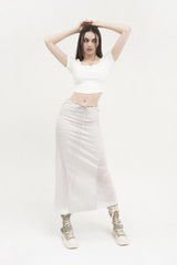 クロップドロゴTシャツ / [Seow] Croped logo T-shirts, white