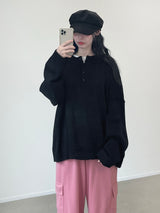 W Round Knit Cardigan