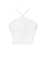 2ウェイホルタースパンクロップスリーブレストップ/2-way halter span crop sleeveless top (white)