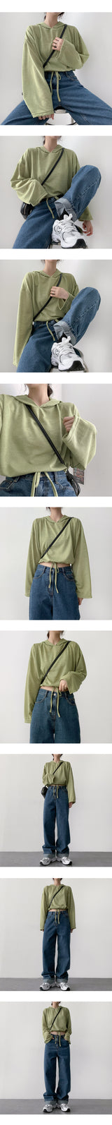 Hokesum Maureen String Cropped Hoodie