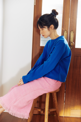 크로플 로고 티셔츠(블루)