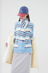 チェリーストライプマフラー／CHERRY STRIPE MUFFLER [BLUE]