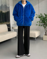 UI Mink Fur Hood Zip-Up Jumper (4 colors)