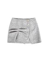 スエードミニラップスカート/DOZI - Suede Mini Wrap Skirt _ Light Grey