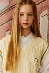 ケーブルニットベスト / 25P CABLE KNIT VEST_CREAM