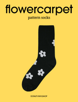 フラワーカーペットソックス / flower carpet - black