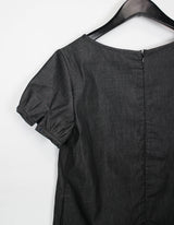 ディープUネックデニムドレス/Deep U Neck Denim Dress (2color)