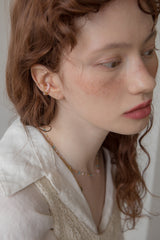 ニットクロスイヤーカフ/[2set] Knitted cross 'gold' earcuff (4colors)