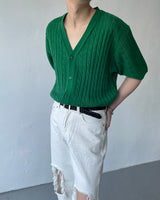 GL Twisted Doughnut Patterned Short-Sleeved Cardigan (5 colors)