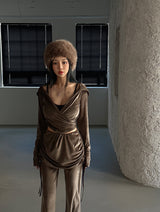 メイベルベットシャーリングパンツ