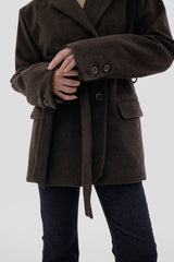ダブルベルトウールジャケット / Double belt wool jacket (2color)