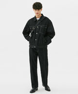WASHING STITCH DENIM JACKET (INDIGO) (6585252216950)
