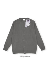 LMNラウンドネックケーブルカーディガン / LMN Round-Neck Cable Cardigan (6 colors)