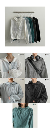 ハイニングハイネックストリングフードウィンドブレーカー / Hining High Neck String Hood Windbreaker