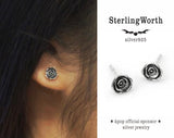 ローズシルバーイヤリング / Rose silver stud earring (4591725379702)