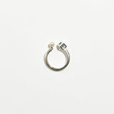 Frame Cube Pearl Open Ring