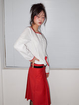VIVID PLEATS SKIRT (TOMATO)