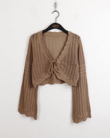 タッセルビーチウェアヴィンテージスカッシュニットカーディガン / Tassel Beachwear Vintage Scasi Knit Cardigan