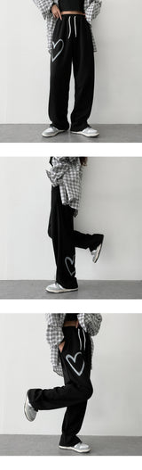 Front, Back 💛 Two Heart 💛 Banding Sweat Pants
