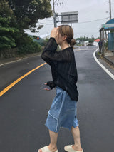 スラッシュデニムハーフパンツ