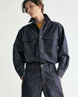 UNISEX DENIM POCKET SHIRT JACKET M - INDIGO BLUE (6636054970486)