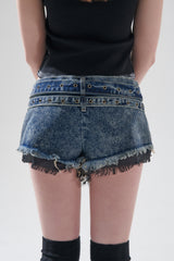 ストーンショートデニムパンツ / STONE SHORTS