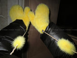 Real mink fur gloves