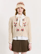 FLOWER PUFF CARDIGAN