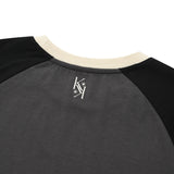 キルシーレタリングラグランTシャツ／KIRSH LETTERING LAGLAN T-SHIRT [BLACK]