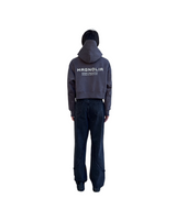 プリントクロップドフーディ / Print Cropped Hoodie-CHARCOAL
